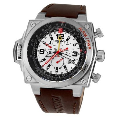 Torgoen Swiss T12101 T12 E6B Aviation Stainless Steel Brown Leather