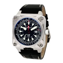 Torgoen Swiss T13104 Computer Zulu Stainless Steel Leather Strap