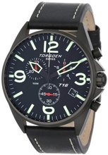 Torgoen Swiss T16101 Aviation Chronograph Black Dial Leather Strap