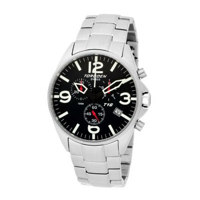 Torgoen Swiss T16201 Aviation Chronograph Black Dial Stainless Steel