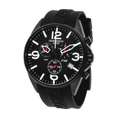 Torgoen Swiss T16301 Aviation Chronograph Black Dial Polyurethane Strap