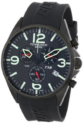 Torgoen Swiss T16302 Aviation Chronograph Carbon Fiber Polyurethane Strap