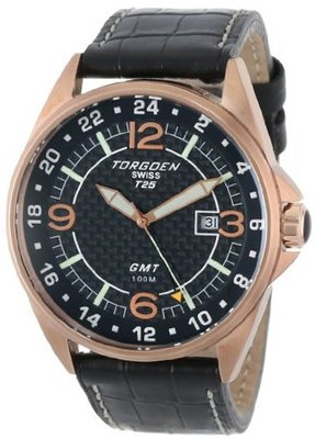 Torgoen Swiss T25101 T25 GMT Rose-tone Date Aviation
