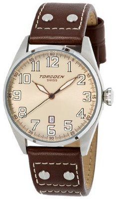 Torgoen Swiss T28103 T28 3-Hand Stainless-Steel Aviation