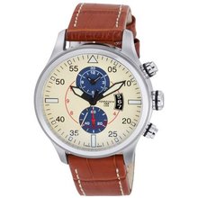 Torgoen Pilot T33 Series T33103 45mm Stainless Steel Case Brown Leather Mineral