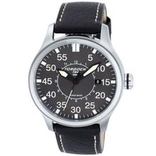 Torgoen Pilot T34 Series T34102 45mm Stainless Steel Case Black Leather Mineral