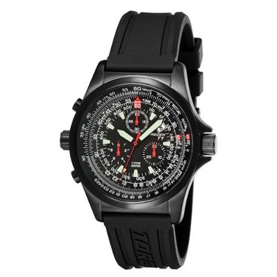 TORGOEN Swiss T01300 42mm Aviation with Chronograph, E6B Flight Computer and Black PU Strap