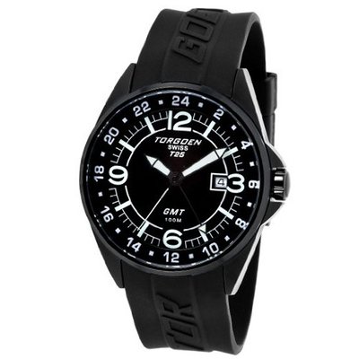 Torgoen - T25301 - Gents - Analogue Quartz - Black Dial - Black Rubber Strap