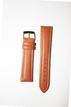 18mm Tan Breitling Style Padded Glove Leather with Leather Lining and Gold-plated Buckle