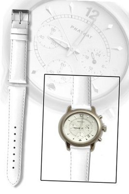 18mm White Patent Leather band with Quick Release Pins Michele Style