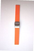 22mm Orange Plain Smooth Rubber/Silicone band with S/S Buckle