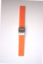 22mm Orange Plain Smooth Rubber/Silicone band with S/S Buckle