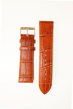 22mm Tan Matte Alligator Grain Flat Leather band