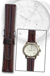 Brown Double-hump Oil-tanned Calfskin Leather Band 20mm