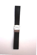 uToscana 22mm Black Rubber/Silicone Pirelli Style with S/S Deployment Buckle 