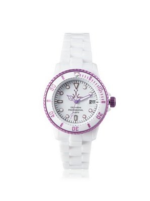 Toy Fluo Aluminium White Dial Purple Accents Quartz Date FLA02WHPR