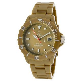 Toy Fluo Time Only FL38GD All Gold Unisex Plasteramic Plastic Ceramic Date Display Rotating Bezel