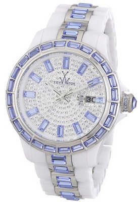 Toy Gems Light Blue & White Full Stones Plasteramic Pave Dial GE04WH