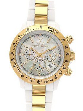 Toy Quartz, Mother of Pearl Dial with White Goldtone Bracelet - 18218-GD