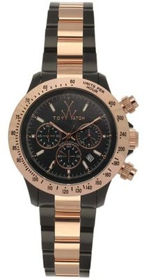 uToy Watch Toy Quartz, Black Mother of Pearl Dial with Rose Gold Band - 11228-RG 