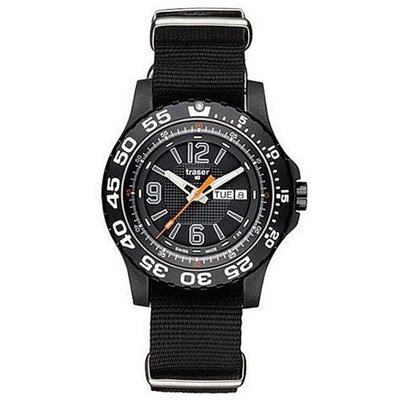 Black Stainless Steel Extreme Sport Diver Black Dial Nylon Strap
