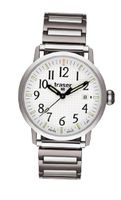 Stainless Steel Classic Basic Expansion Bracelet White Dial