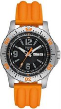 Stainless Steel Extreme Sport Black Dial Orange Strap