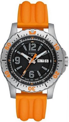 Stainless Steel Extreme Sport Black Dial Orange Strap