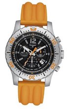 Stainless Steel Extreme Sport Chronograph Black Dial Silicone Strap
