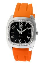 Trax TR1740-BO Malibu Fun Orange Rubber Black Dial Crystal