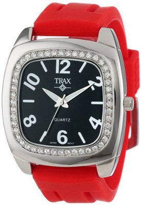 Trax TR1740-BR Malibu Fun Red Rubber Black Dial Crystal