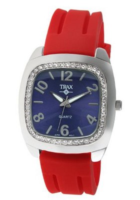 Trax TR1740-NR Malibu Fun Red Rubber Blue Dial Crystal