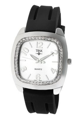 Trax TR1740-WB Malibu Fun Black Rubber White Dial Crystal
