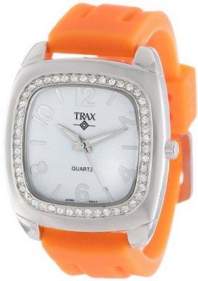 Trax TR1740-WO Malibu Fun Orange Rubber White Dial Crystal