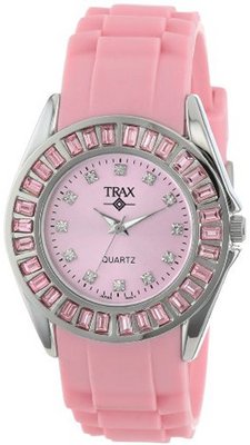 Trax TR3925-PK Rox Pink Rubber Pink Dial Crystal Bezel