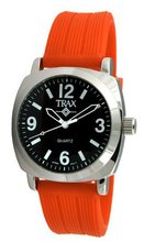 Trax TR5008-BO Shelley Black Dail Orange Rubber Strap