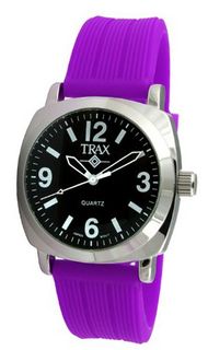 Trax TR5008-BPR Shelley Black Dial Purple Rubber Strap