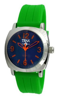 Trax TR5008-OGR Shelley Blue Dail Green Rubber Strap