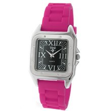 Trax TR5132-BF Posh Square Fuchsia Rubber Black Dial