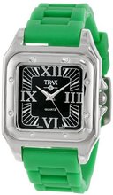 Trax TR5132-BG Posh Square Green Rubber Black Dial