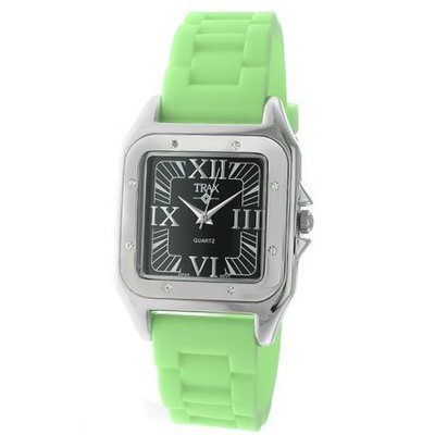 Trax TR5132-BMT Posh Square Mint Rubber Black Dial