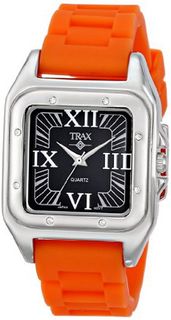 Trax TR5132-BO Posh Square Orange Rubber Black Dial