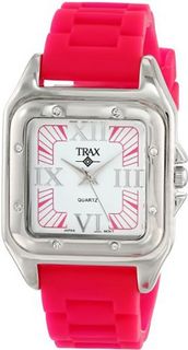 Trax TR5132-PK Posh Square Pink Rubber White Dial