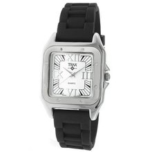 Trax TR5132-WB Posh Square Black Rubber White Dial