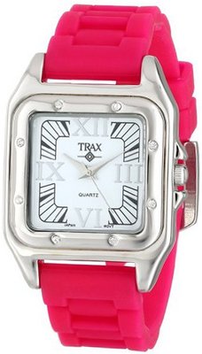 Trax TR5132-WF Posh Square Fuchsia Rubber White Dial