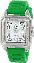 Trax TR5132-WG Posh Square Green Rubber White Dial