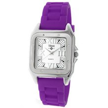 Trax TR5132-WPR Posh Square Purple Rubber White Dial