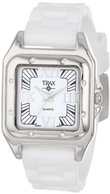 Trax TR5132-WW Posh Square White Rubber White Dial