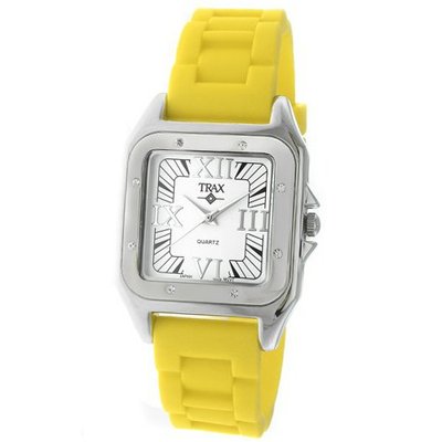 Trax TR5132-WY Posh Square Yellow Rubber White Dial