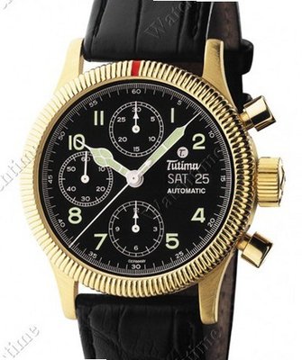 Tutima Classic-Line Flieger Chronograph F2 Gold
